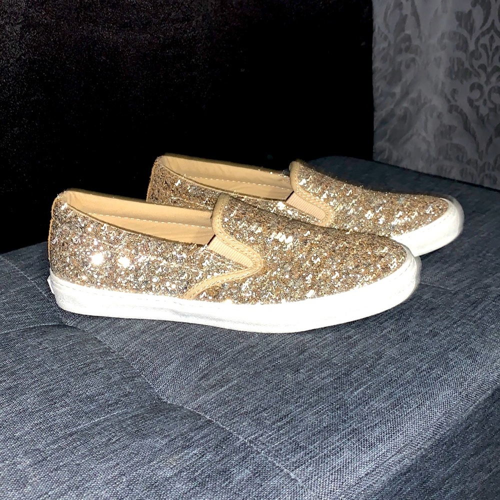 Womens Gold Glitter slide/loafer Old Navy Size 7